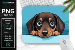 Cute Peeking Dachshund Dog Mouse Pad Product Image 1