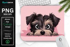 Cute Peeking Yorkshire Terrier Dog Mouse Pad Product Image 1