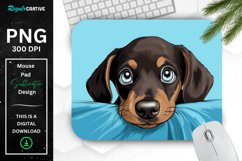 Cute Peeking Dachshund Dog Mouse Pad Product Image 1