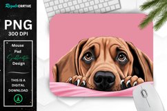 Cute Peeking Rhodesian Ridgeback Dog Mouse Pad Product Image 1