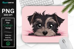 Cute Peeking Yorkshire Terrier Dog Mouse Pad Product Image 1