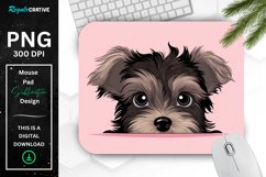 Cute Peeking Yorkshire Terrier Dog Mouse Pad Product Image 1