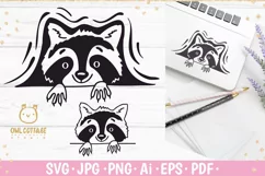 Cute Peeking Racoon SVG for Laptop  Decal 