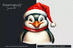 Cute penguin Christmas Animals PNG for Sublimation Product Image 4