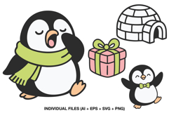 winter penguin clipart for diy