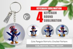 Keychain Patriotic Penguin Croche Patriotic Penguin Crochett Product Image 1