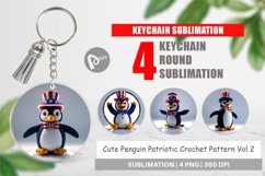 Keychain Patriotic Penguin Croche Patriotic Penguin Crochett Product Image 1