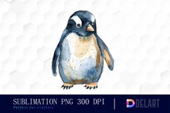 Cute Penguin Watercolor Clipart Product Image 1