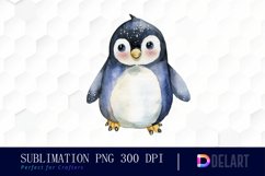 Cute Penguin Watercolor Clipart Product Image 1