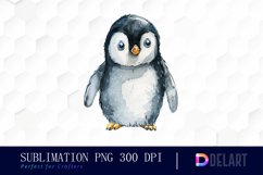 Cute Penguin Watercolor Clipart Product Image 1