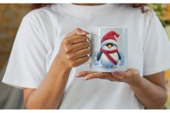Cute Penguin Watercolor Texture | Mug sublimation design Product Image 3
