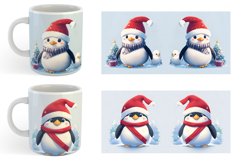 Cute Penguin Watercolor Texture | Mug sublimation design Product Image 5