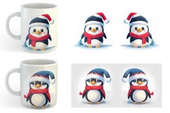 Cute Penguin Watercolor Texture | Mug sublimation design Product Image 6