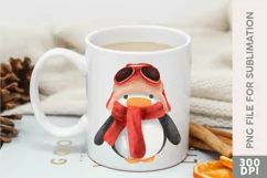 Cute Penguin Watercolor PNG, Christmas Penguin Sublimation