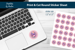 Cute Peony  Print and Cut Sticker