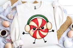 Cute Peppermint Candy Christmas Doodle PNG Clipart Design Product Image 2