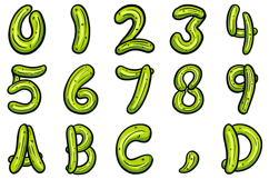 Cute Pickle Food Font Typography Lettering ABC PNG SVG Product Image 2