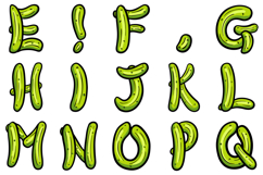 Cute Pickle Food Font Typography Lettering ABC PNG SVG Product Image 3