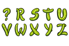 Cute Pickle Food Font Typography Lettering ABC PNG SVG Product Image 4