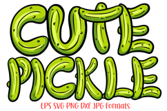 Cute Pickle Food Font Typography Lettering ABC PNG SVG Gherkins by Squeeb Creative