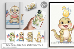 Picnic BBQ Dino Digital Paper Product Image 1