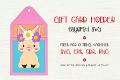 Cute Pig Card holder. Birthday Gift Card Holder Template for cutting 