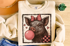 Cute Pig Grunge Valentine's Day PNG, Be Mine, Xoxo Png, Love Product Image 5