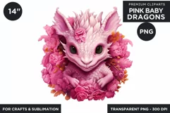 Cute Pink baby Dragons Clipart PNG for crafts sublimation Product Image 1