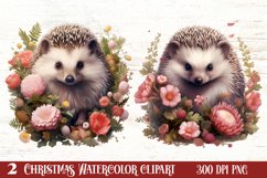 Cute Pink Christmas Animals Clipart Sublimation Product Image 1