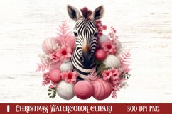 Cute Pink Christmas Animals Clipart Sublimation Product Image 1
