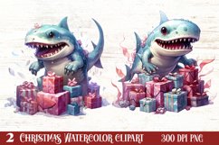 Cute Pink Christmas Animals Clipart Sublimation Product Image 1