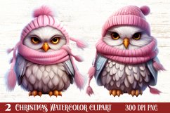 Cute Pink Christmas Animals Clipart Sublimation Product Image 1