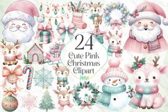 Cute Pink Christmas Sublimation Clipart Product Image 1