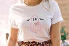 Pink Ghost Embroidery Design - Halloween Pattern Product Image 4
