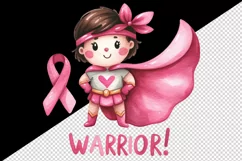 Cute pink girl hero ribbon breast cancer awareness Warrior quote print 20 oz tumbler skinny mug wrap clipart t-shirt sublimation printable design
