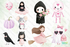 Cute Pink Girly Halloween Clipart Bundle Product Image 8