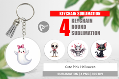 Cute Pink Halloween Keychain Product Image 1