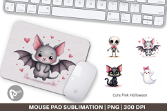 Cute Pink Halloween Mouse Pad Product Image 1