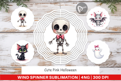 Cute Pink Halloween Wind Spinner Product Image 1