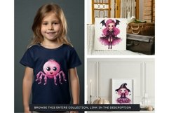 Watercolor Pink Cute Cats Halloween Clipart Product Image 4