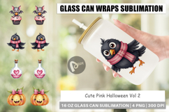 Cute Pink Halloween Glass Can Product Image 1