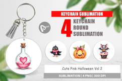 Cute Pink Halloween Keychain Product Image 1