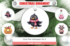 Cute Pink Halloween Ornament Product Image 1