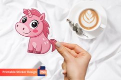 Cute Pink Horse Sticker, Pink Horse Decal, Horse Art Sticker Product Image 1
