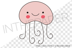 Cute pink jellyfish PNG summer clipart sea animal illust SVG Product Image 1