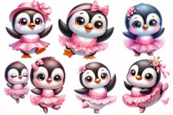 Cute Pink Panda Ballerina Clipart Png Product Image 2