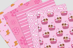 Cute Pink Puppies Digital Paper Pack Product Image 2