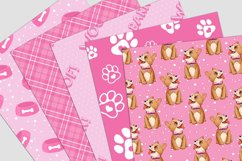 Cute Pink Puppies Digital Paper Pack Product Image 3