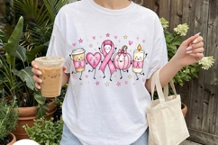 Cute Pink Ribbon Friends Autumn Clipart Product Image 4