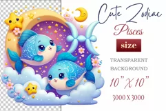 Friendly and cute 3D cartoon Pisces - perfect clipart for your projects. Suitable for astrology, greeting cards, t-shirts, and more!